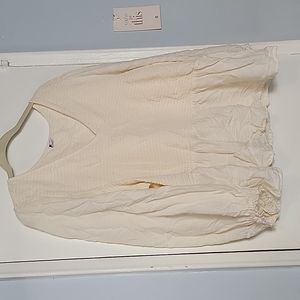 Cream clip dot peplum
